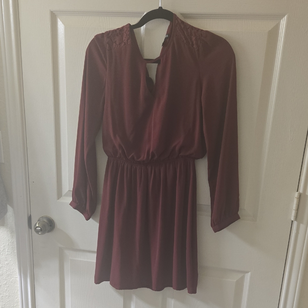 Express Flowy Burgundy Women's Dress